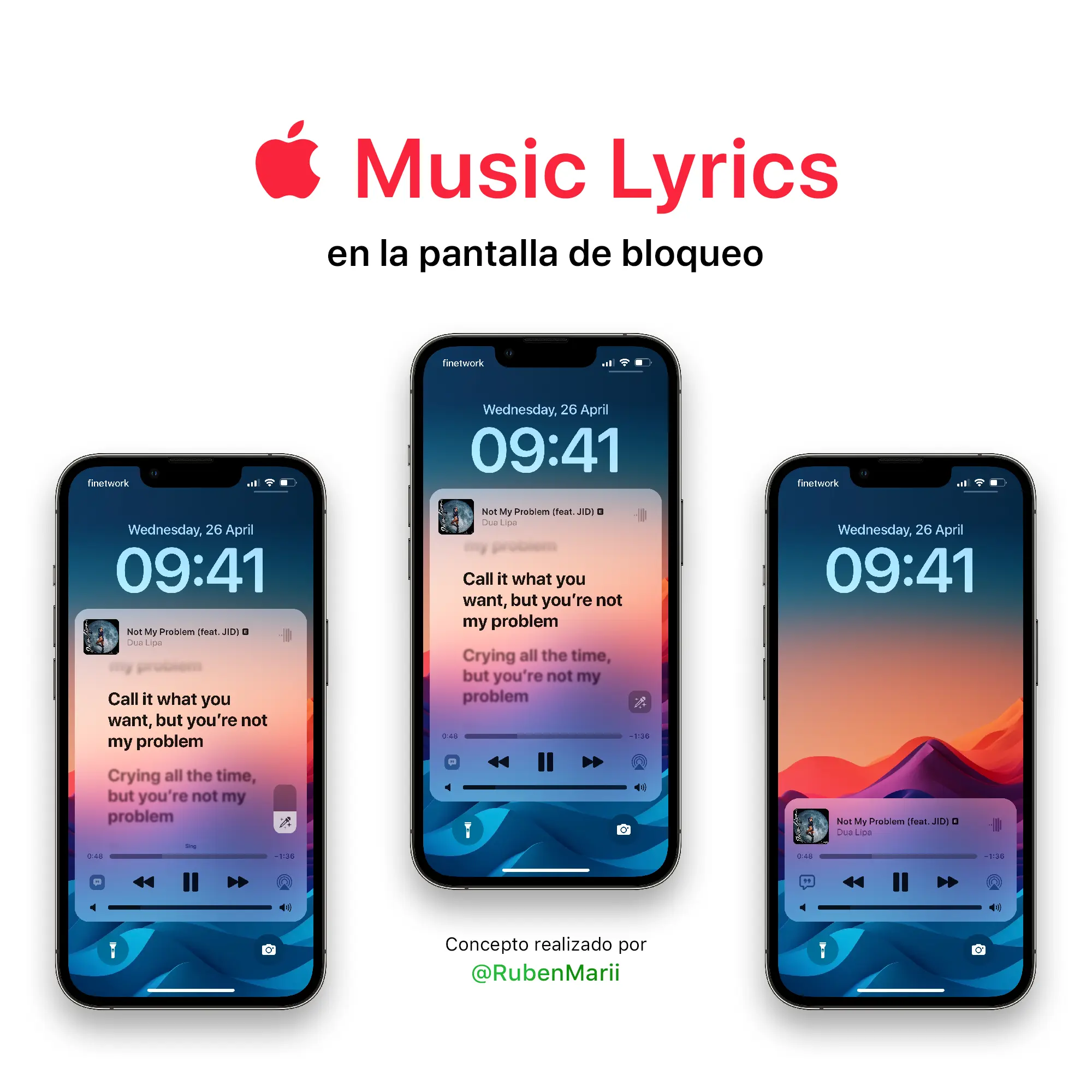Letras de Apple Music en la pantalla de bloqueo